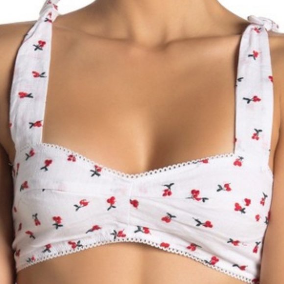 Free People Other - Free People Britt Cherry-Embroidered Bralette